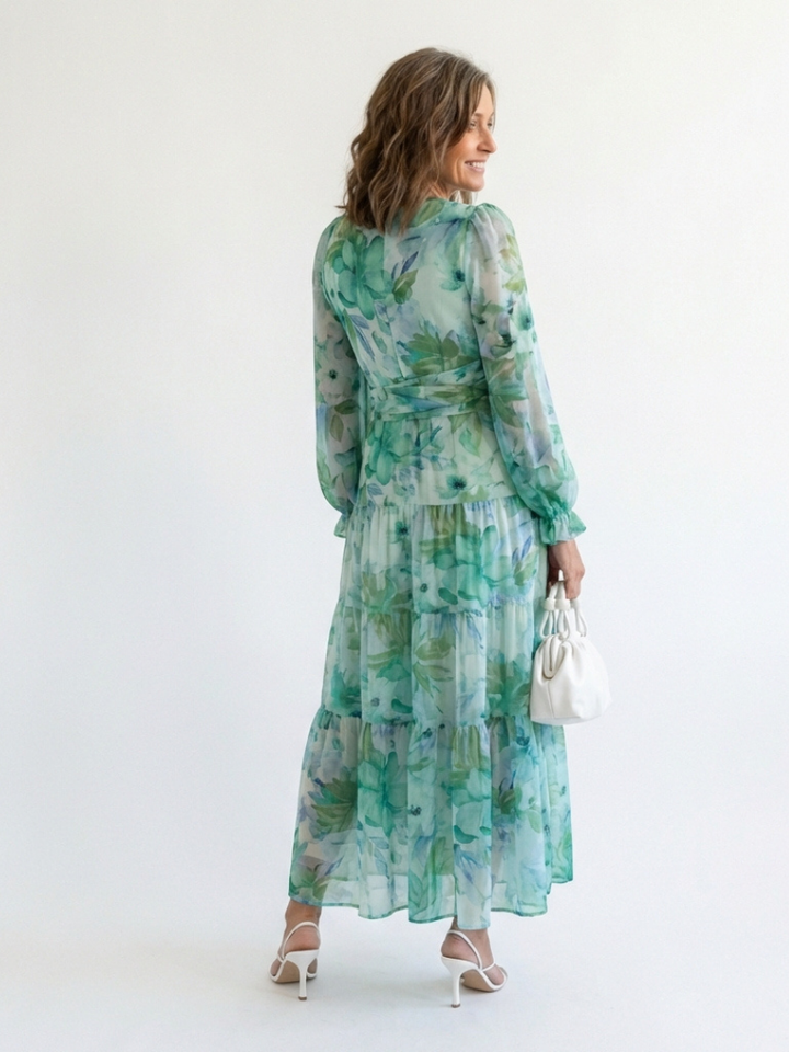 Althea | Długa Sukienka Maxi w Kwiaty