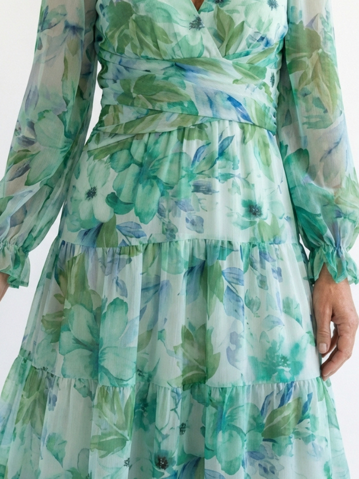 Althea | Długa Sukienka Maxi w Kwiaty