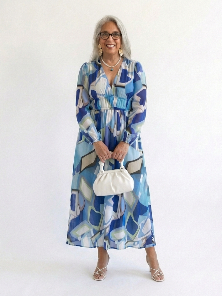 Althea | Długa Sukienka Maxi w Kwiaty