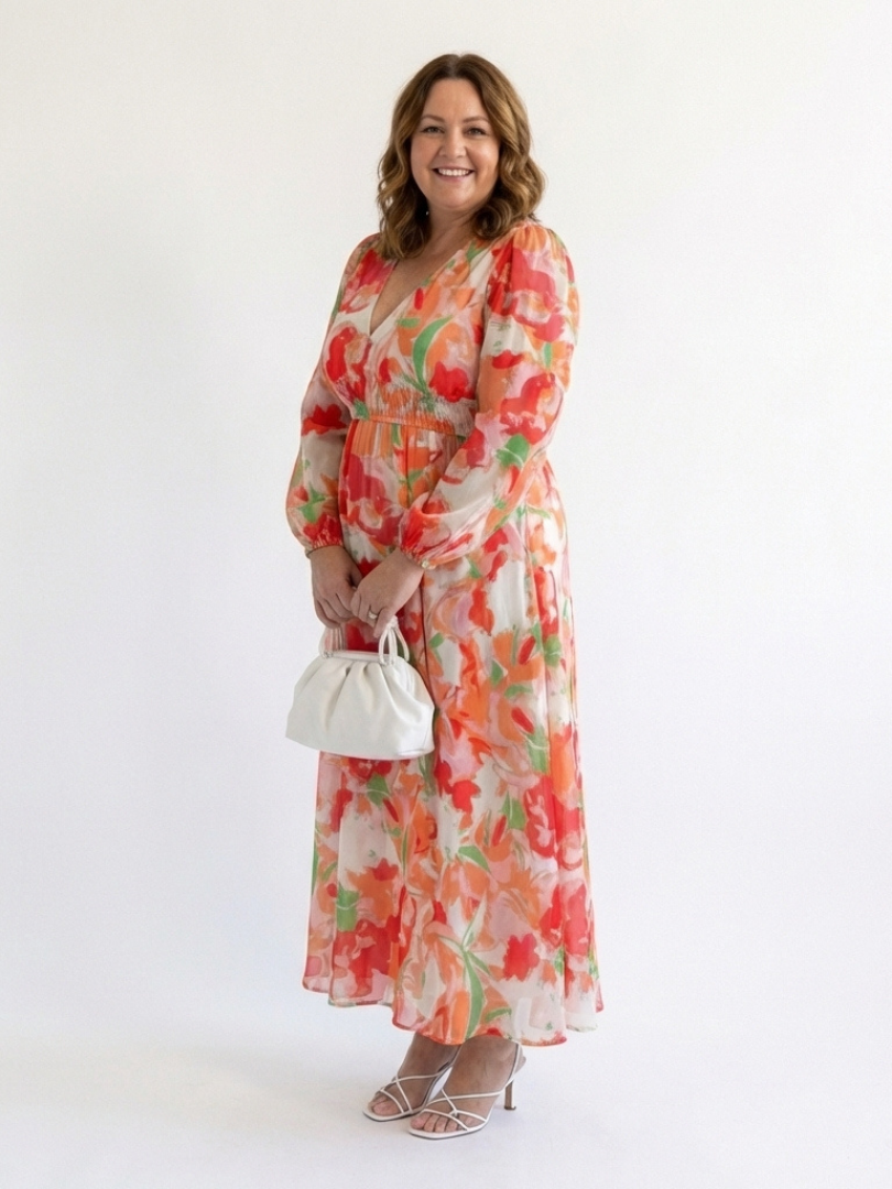 Althea | Długa Sukienka Maxi w Kwiaty