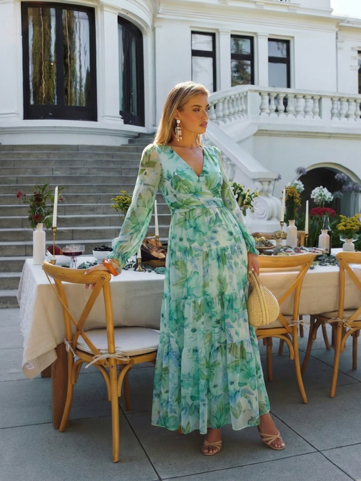 Althea | Długa Sukienka Maxi w Kwiaty