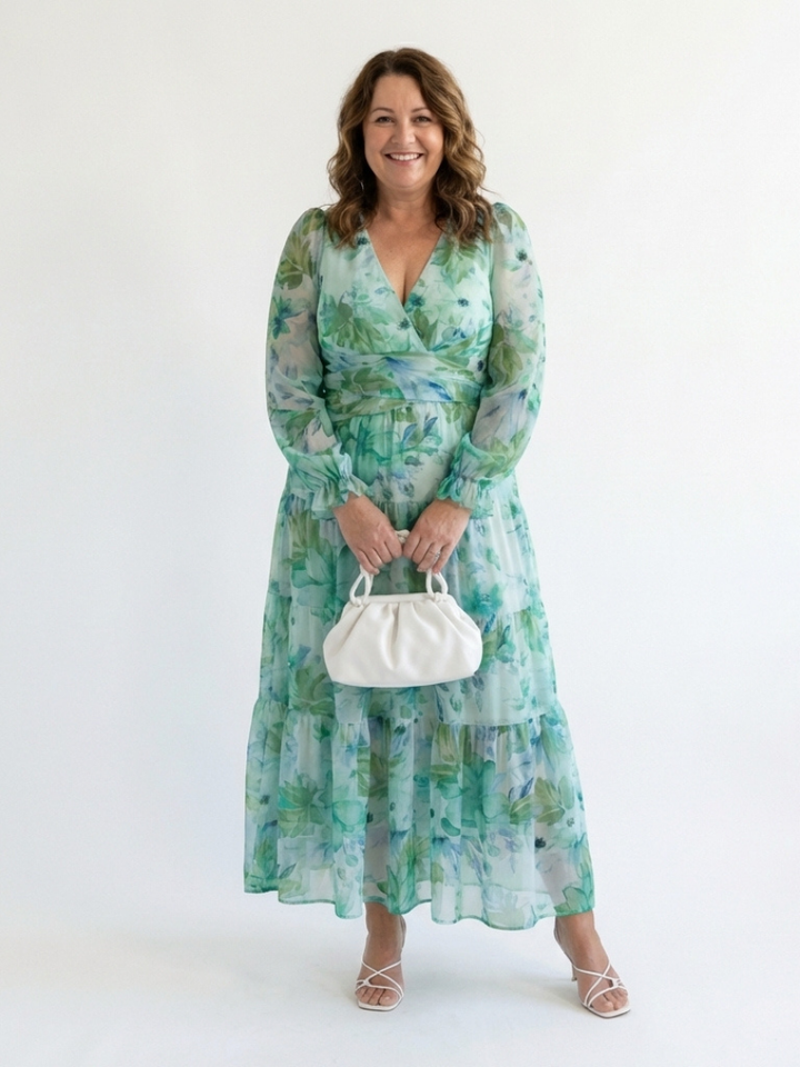 Althea | Długa Sukienka Maxi w Kwiaty