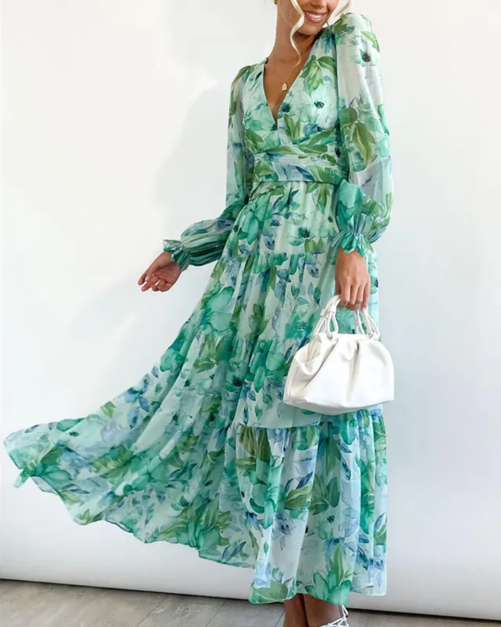Corrine – Elegancka sukienka w kwiaty z luźnym krojem