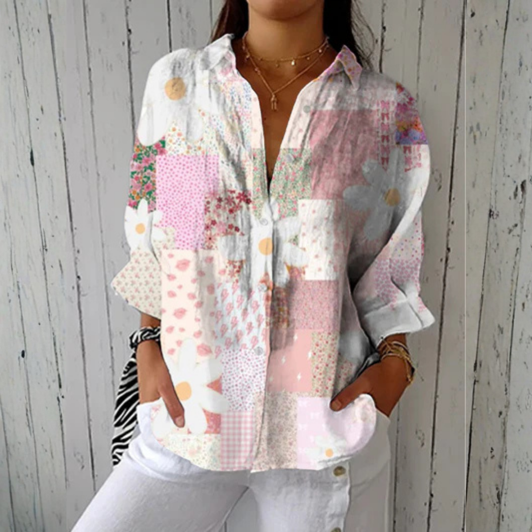 Ava | Bluzka w Kwiatowy Patchwork