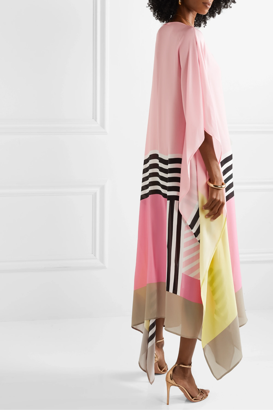 Xyrelvyn – Elegancka Sukienka Maxi w Kolorowych Blokach