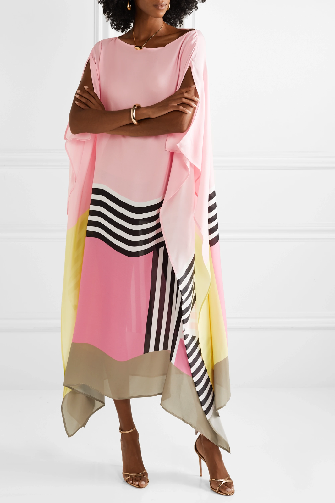 Xyrelvyn – Elegancka Sukienka Maxi w Kolorowych Blokach